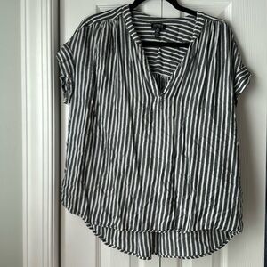 Black and white striped blouse